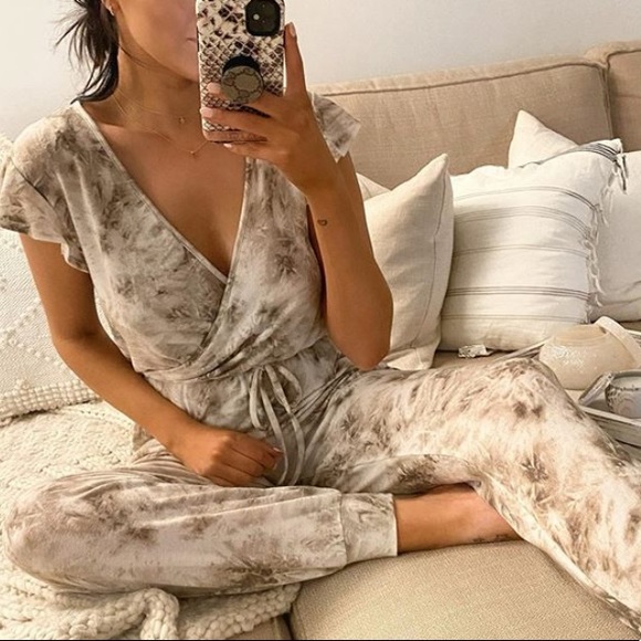 Ces Femme Pants - Tie dye short sleeve comfy jumpsuit